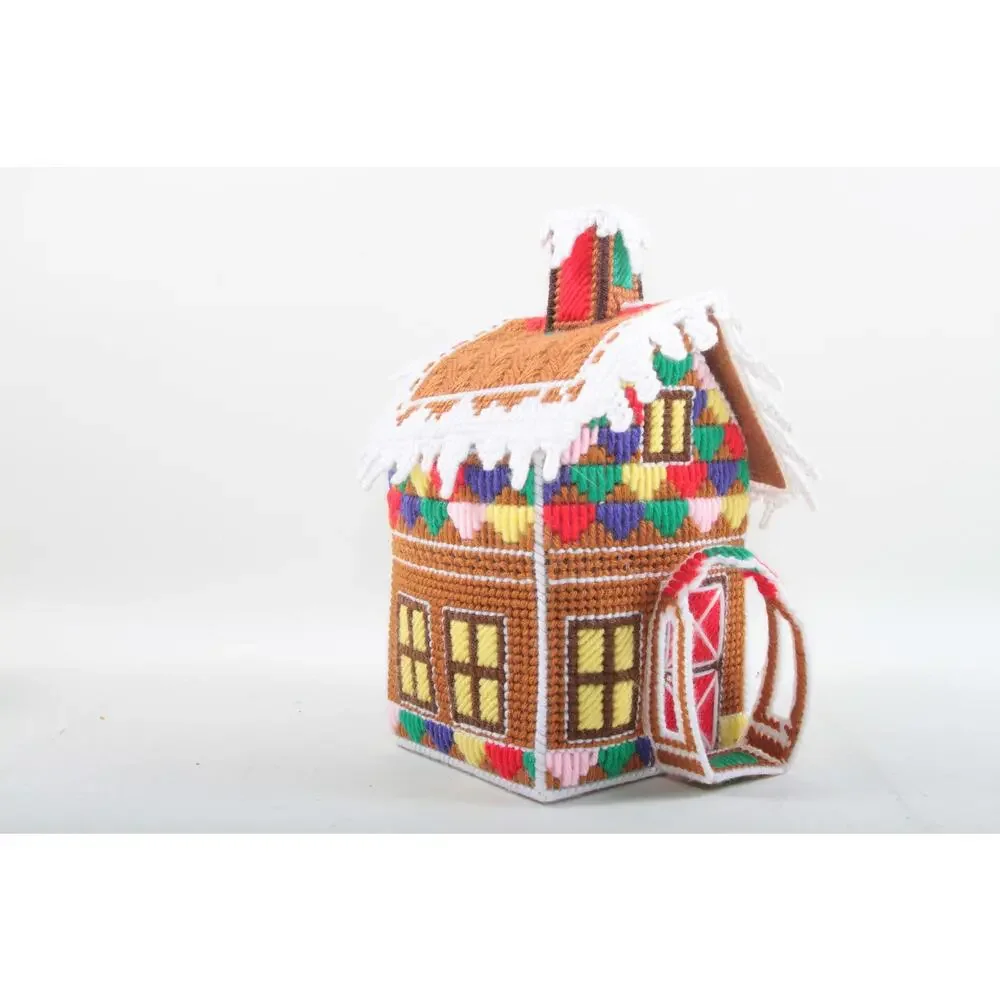 Plastic Canvas Christmas House Toy House Multicolored Patterns Christmas Home